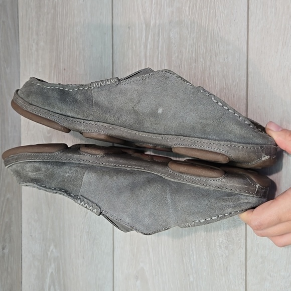 Olukai Men's Moloa Kohana Leather Gray Loafers Slip On Shoes Sz 11.5 - Picture 11 of 15